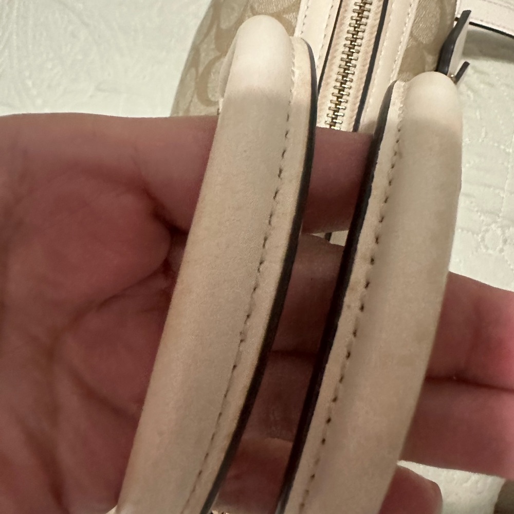 Coach Beige and Chalk Signature Canvas Satchel - Picture 7 of 13